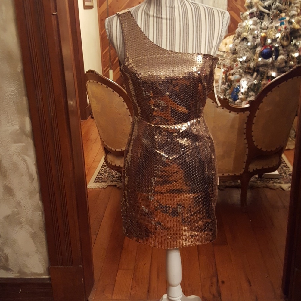 NWT Forever 21 Gold Sequin Cocktail Dress Sp